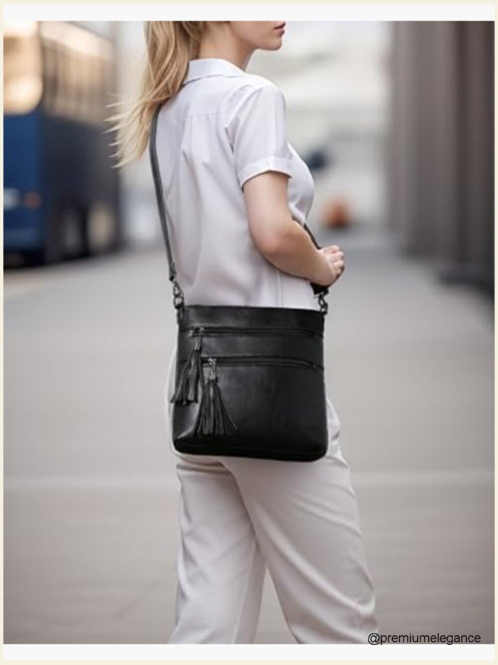 Trendy Leather Crossbody Bag Multi Pocket Shoulder Handbag Ladies Purse - Picture 3 of 7